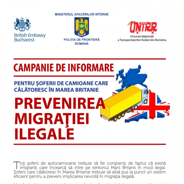 Prevenirea migrației ilegale pentru șoferii de camioane care călătoresc în Marea Britanie
