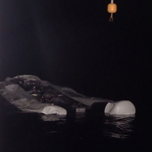 119 migranti care se aflau pe o barca gonflabila, in Marea