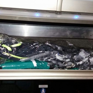 Articole de îmbrăcăminte susceptibile a fi contrafăcute,  confiscate în P.T.F. Vama Veche