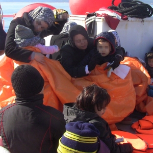 A new rescue operation in the Aegean Sea:19 children and 37 adults, rescued by the Romanian Border Police
