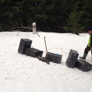 Țigări transportate cu snow-mobilul și ascunse într-un scaun auto pentru copii, descoperite de polițiștii de frontieră