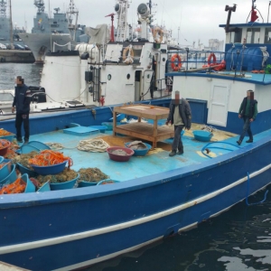 Pescador turcesc surprins la braconat în Marea Neagră, de nava Poliţiei de Frontieră MAI 1101