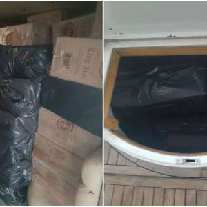 Aproximativ 250.000 de pachete țigări de contrabandă,  descoperite de polițiștii de frontieră la bordul unei ambarcațiuni