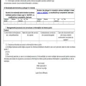 Raport de evaluare a implementarii Legii nr. 544/2001 in anul 2017