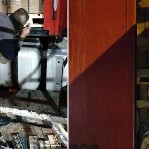 Încălțăminte, produse textile şi de marochinărie, susceptibile a fi contrafăcute, descoperite de polițiștii de frontieră giurgiuveni