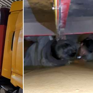 Doi tineri afgani ascunși sub un camion, depistaţi la P.T.F. Giurgiu