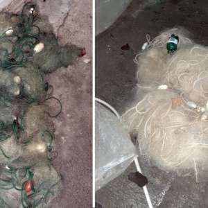 Plase pescăreşti în lungime de aproximativ 370 m, confiscate de poliţiştii de frontieră