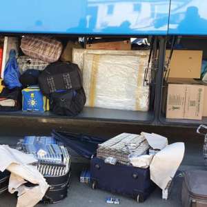 Ţigări ascunse printre bagaje, descoperite la P.T.F. Giurgiu