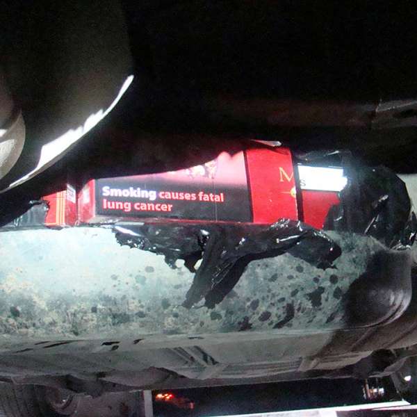 Țigări ascunse în roata de rezervă descoperite în PTF Siret