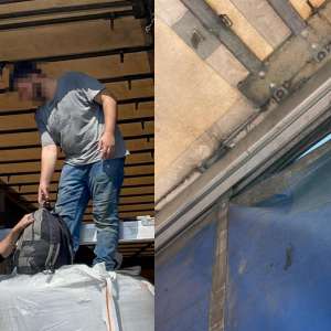 Doi cetățeni afgani depistati ascunsi într-un autocamion