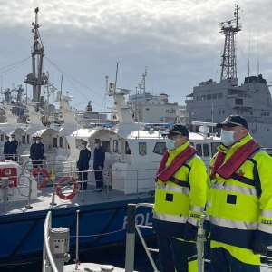 The naval fleet of the Romanian Border Police was supplemented with five high-speed maritime boats