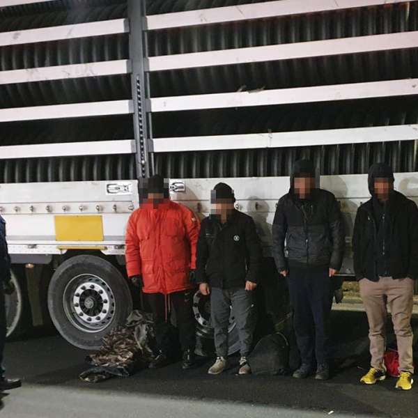 Patru cetăţeni străini depistaţi ascunşi într-un automarfar cu role din plastic