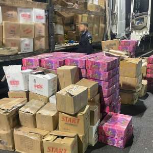 Şofer de TIR cercetat după ce a fost descoperit cu 23 de migranţi ascunşi în mijlocul de transport şi cinci tone de tutun de contrabandă