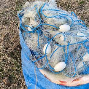 Plase de pescuit în lungime de aproximativ 340 m,  confiscate de poliţiştii de frontieră călărăşeni