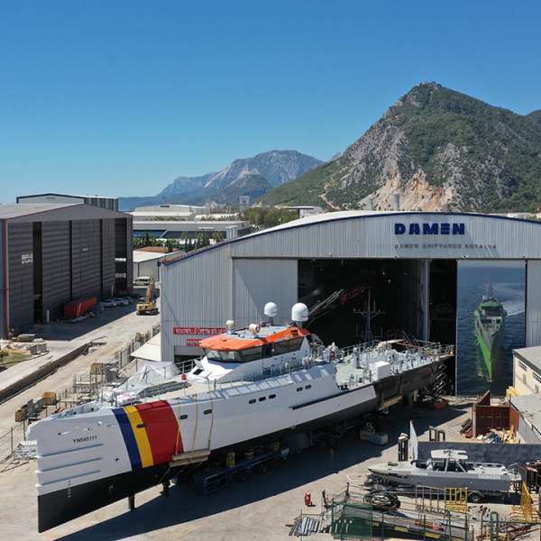 Launching of the first maritime patrol ship, from the set of two that will enter the endowment of the naval fleet of the Romanian Border Police