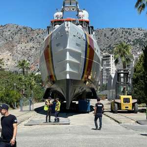 Launching of the first maritime patrol ship, from the set of two that will enter the endowment of the naval fleet of the Romanian Border Police
