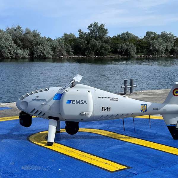 The EMSA RPAS aircraft flies over the Black Sea region in support of the Romanian national authorities