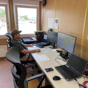 The EMSA RPAS aircraft flies over the Black Sea region in support of the Romanian national authorities