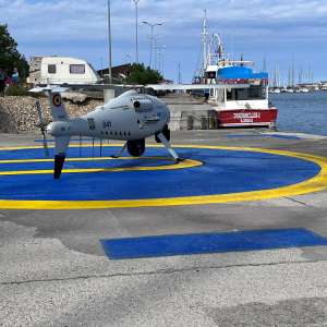 The EMSA RPAS aircraft flies over the Black Sea region in support of the Romanian national authorities