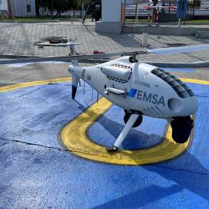 The EMSA RPAS aircraft flies over the Black Sea region in support of the Romanian national authorities