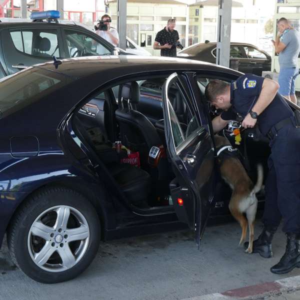 Acțiune de detectare droguri în PTF Petea, cu ajutorul câinelui specializat Cima