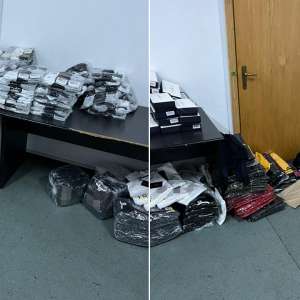 Peste 4.583 bunuri susceptibile a fi contrafăcute, descoperite de polițiștii de frontieră din P.T.F. Giurgiu