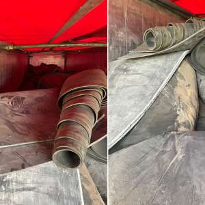 Peste 22 de tone deşeuri constând în benzi de cauciuc, oprite la Borș II