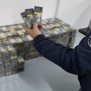 Peste 7.000 pachete cu țigarete, descoperite de polițiștii de frontieră din cadrul P.T.F. Giurgiu