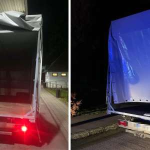 12 cetățeni străini depistaţi într-un compartiment special amenajat dintr-o autoutilitară