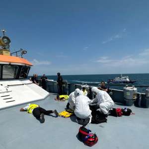 Întâlnire de lucru între inspectorul general al Poliţiei de Frontieră şi directorul executiv adjunct al Frontex, în cadrul unui exerciţiu de căutare şi salvare la Marea Neagră