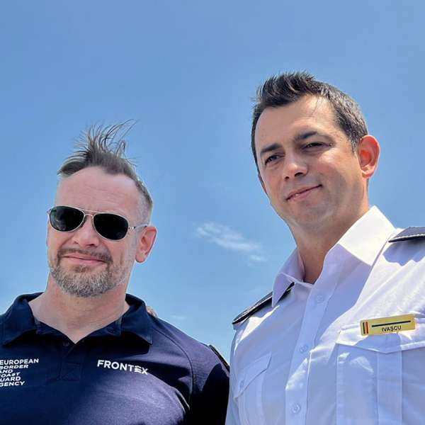 Work meeting between the General Inspector of the Romanian Border Police and Frontex Deputy Executive Director, during a Search and Rescue exercise in the Black Sea