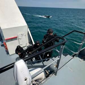 Work meeting between the General Inspector of the Romanian Border Police and Frontex Deputy Executive Director, during a Search and Rescue exercise in the Black Sea
