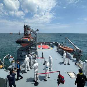 Work meeting between the General Inspector of the Romanian Border Police and Frontex Deputy Executive Director, during a Search and Rescue exercise in the Black Sea