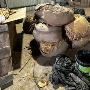 Home searches in a criminal case concerning 64 shipments containing more than 328 tons of unprocessed tobacco