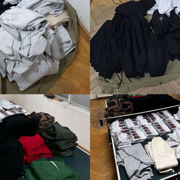 Produse vestimentare  contrafăcute, cu o valoare estimată la peste 26.600 de lei, confiscate de polițiștii de frontieră gălățeni