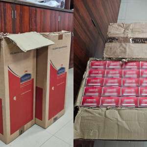 1250 pachete de țigări de contrabandă descoperite de polițiștii de frontieră în cabina comandantului unei nave, pe canalul Sulina