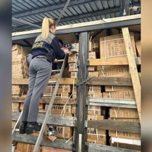 Aproximativ 2.000 de perechi de încălțăminte contrafăcută, descoperită în PTF Bechet