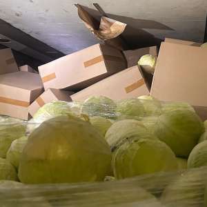 Zeci de mii de pachete cu țigări, în valoare de peste 1,3 milioane lei, descoperite ascunse într-un camion încărcat cu varză