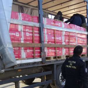 Paisprezece cetățeni străini, depistaţi ascunşi într-un automarfar care transporta vată minerală
