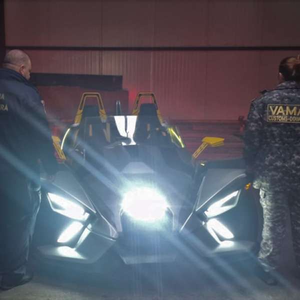 Triciclu cu motor în valoare de 100.000 de lei, căutat de către autoritățile din Canada, descoperit la PTF Constanța