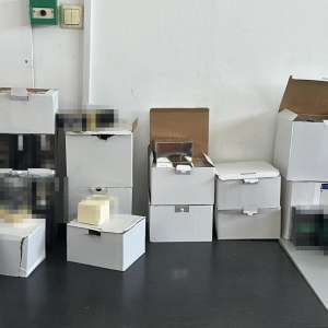 Produse susceptibile a fi contrafăcute, în valoare de aproximativ 873.000 de lei, depistate de polițiștii de frontieră din cadrul Inspectoratului Teritorial al Poliției de Frontieră Giurgiu