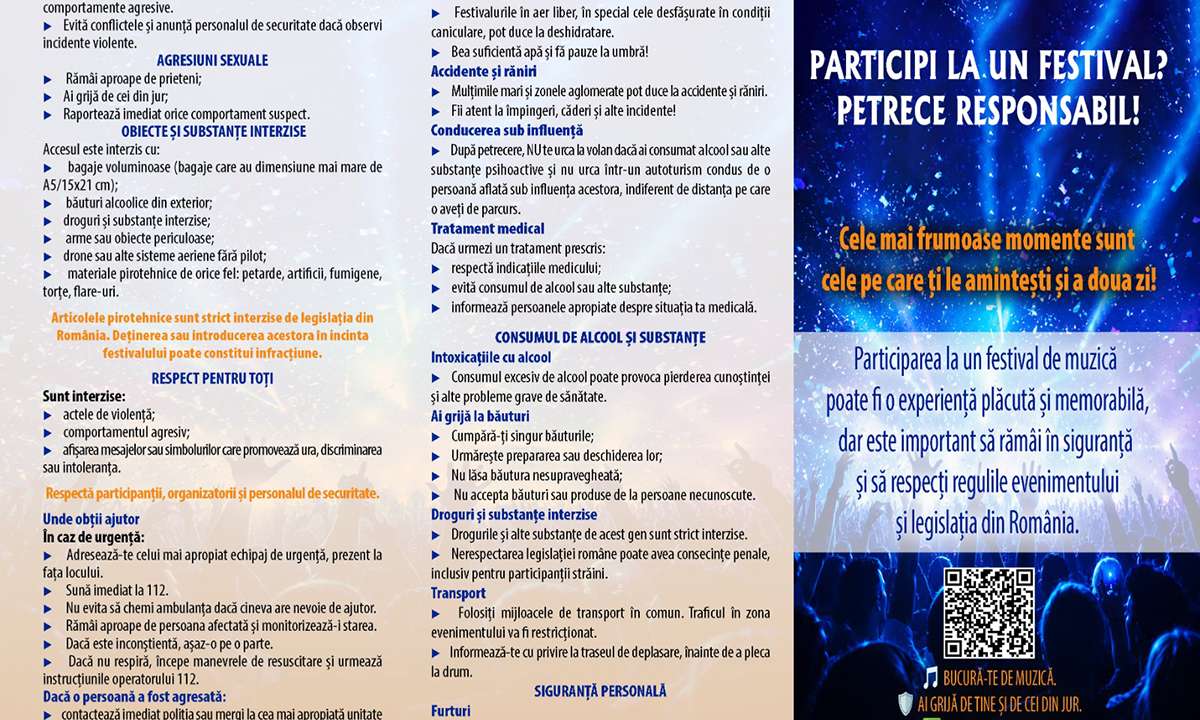 Participi la un festival? Petrece responsabil